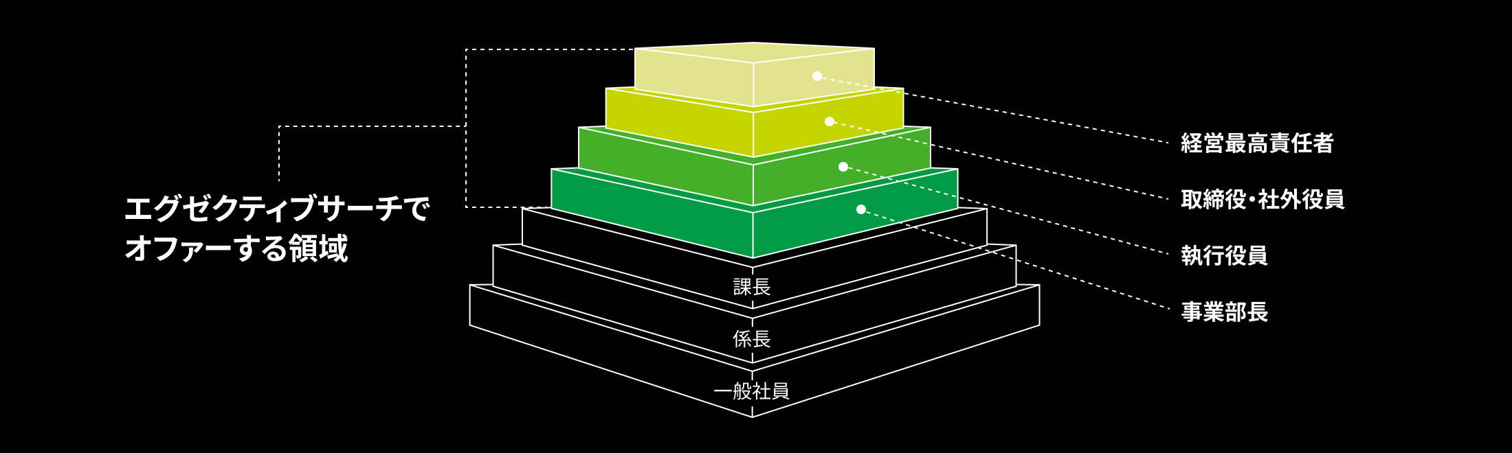 エグゼクティブサーチでオファーする領域のイメージ図
