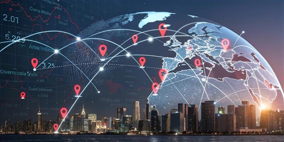 日本本社と海外現地法人との連携によって事業展開の向上を示している図